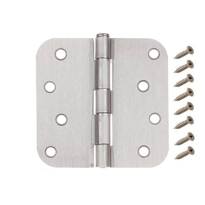 Round Corner Radius Brushed Satin Nickel 4 X 4 W 5 8 Door Hinge